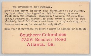 Atlanta GA Southern Colorslides ad to Grable Family Lexington KY Postcard M35