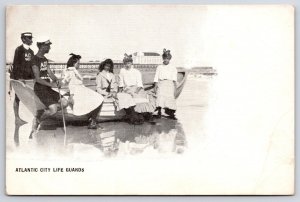 Atlantic City Life Guards New Jersey Boat In The Shore Postcard