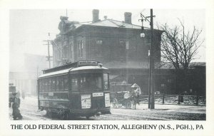 The Old Federal Street Tramway Station, Allegheny modern postcard 