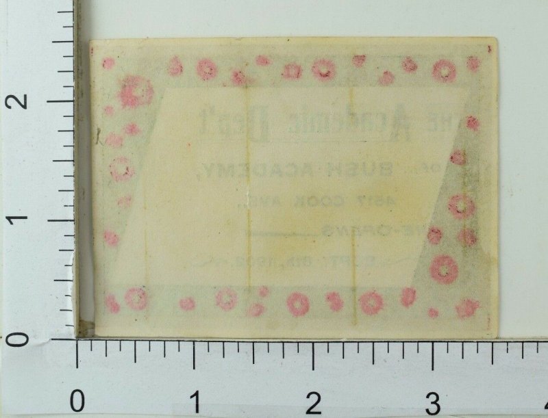 1890's Victorian Advertising Paper Sticker Academic Dept Bush Academy P35