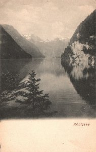 Vintage Postcard Konigsee Natural Lake Bavaria Germany