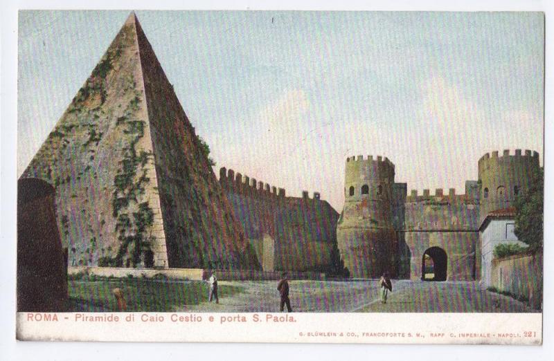 Roma Piramide di Caio Cestio e porta S. Paola Rome Italy UDB