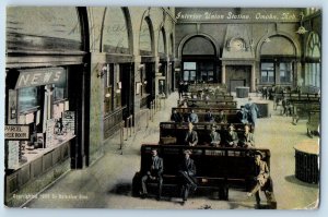 Omaha Nebraska NE Postcard Interior Union Station c1910 Vintage Antique Posted