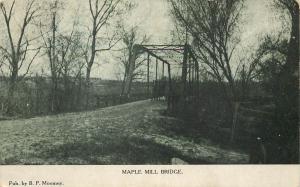Vintage Postcard Maple Mill Bridge Wellman IA Washington County