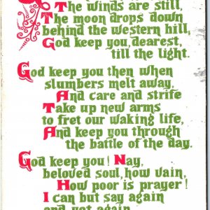 1907 MT Sheahan Good Motto God Keep You Christian Poem Postcard Religious A117