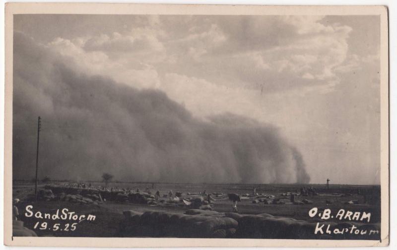 Sudan; Sandstorm, 19-5-1925 Khartoum RP PPC By OB Aram, Unposted