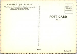 Kensington, MD Maryland   WASHINGTON TEMPLE~Mormon Church   4X6 Postcard