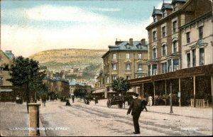 Llandudno Conwy Wales Mostyn Street Busy Scene c1900-20s Vintage Postcard
