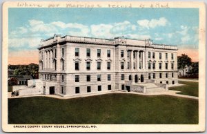 Greene County Courthouse Springfield Missouri MO Building Grounds Postcard