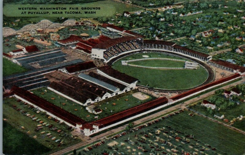 1940s Western Washington Fair Grounds Puyallup Tacoma Washington Linen Postcard