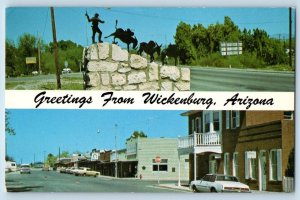 Wickenburg Arizona AZ Postcard Greetings Multiview Entrance 1960 Vintage Antique