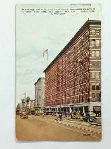 Vintage Postcard Portage Ave Eaton's Store & Somerset Building Winnipeg Manitoba