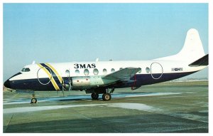 3MAS Vickers V708 Viscount at Oostende Belguim Airplane Postcard