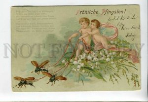 3160498 Happy Pentecost MAY BUGS & Nude Angels ELF vintage PC