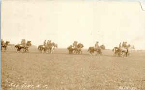 1910s Mounted Infantry New Jersey State Camp Sea Girt NJ Real Photo Postcard