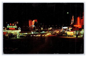 Avenida Revolucion Tijuana Mexico Night Scene Postcard Old Cars Signs