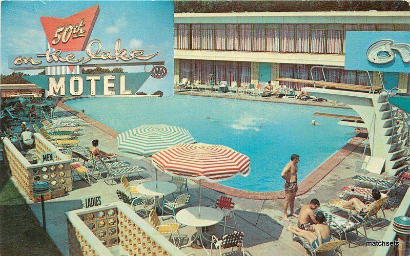 1950s 50th on the Lake Motel Pool Chicago Illinois Freeman Studio 8523