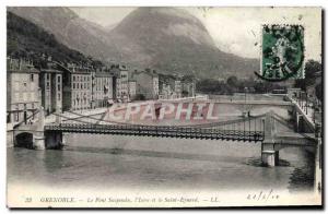 Old Postcard Suspension Bridge l & # 39Isere and Saint Eynard Grenoble