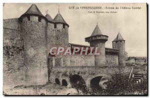 Old Postcard Cite Carcassonne Entree du Chateau Comtal