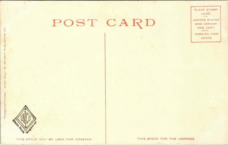 Postcard IN Indianapolis U.S. Court House & Post Office American Flag C.1910 F5