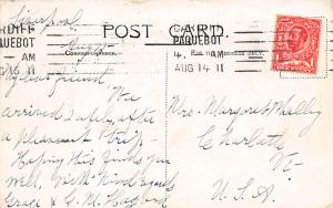 Written on card, Lusitania Oceanliner Ship Cunard Line Ship Steamer 1911 ligh...