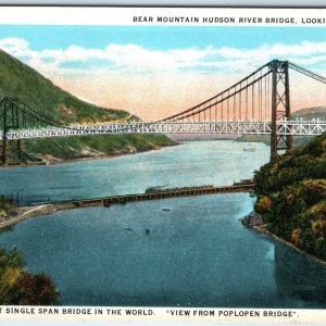 c1910s Rockland Co, NY Bear Mountain Hudson River Bridge PC from Poplopen A274