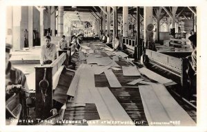 RPPC Sorting Table Veneer Plant WESTWOOD, CA Lassen Co. c1930s Vintage Postcard