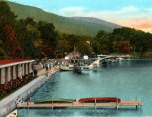 NY Lake George New York Seaplane Airplane Postcard