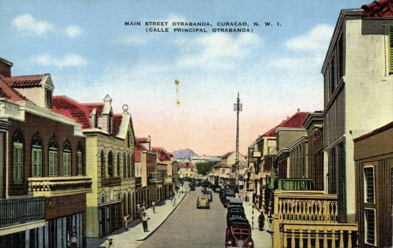 curacao, N.W.I., WILLEMSTAD, Otrabanda, Main Street (1940s)