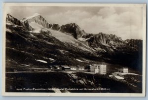 Switzerland Postcard Furka Pass Hotel Furkablick Galenstock c1920's RPPC Photo