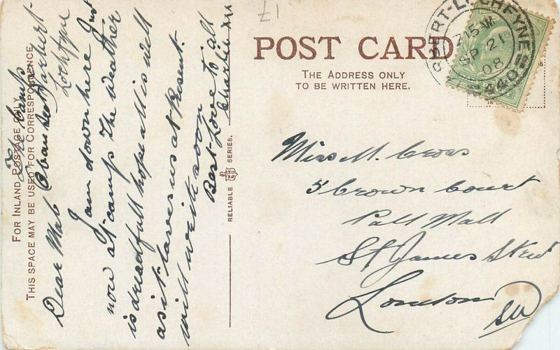 British military camp service tents old postcard