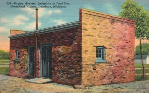 Vintage Postcard Bagley Avenue Birthplace Ford Car Greenfield Dearborn Michigan