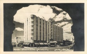 RPPC MISSOULA, MT Montana ~ Street Scene HOTEL FLORENCE Art Deco 1940s Postcard