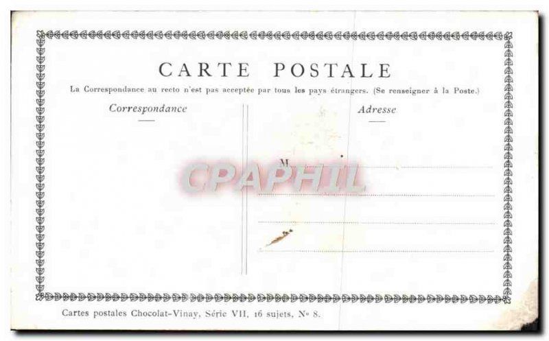 Old Postcard Fancy Chocolate Advertisement Vinay The spinner Gerard Dou