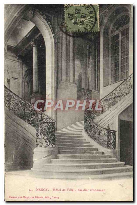 Old Postcard Nancy Hotel De Ville Staircase & # 39honneur