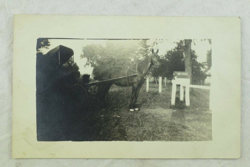 C.1910 RPPC, W.E. Carr, Horse & Buggy, Vintage Postcard P96