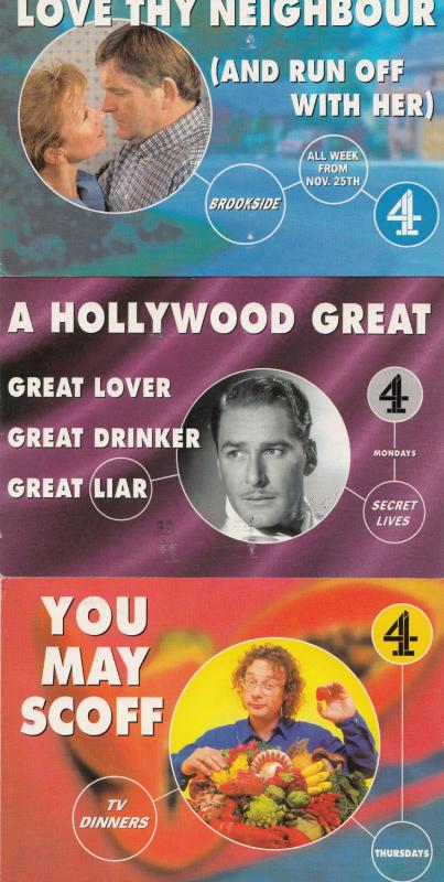 TV Dinners Secret Lives Brookside 3x Channel 4 TV Show Postcard s