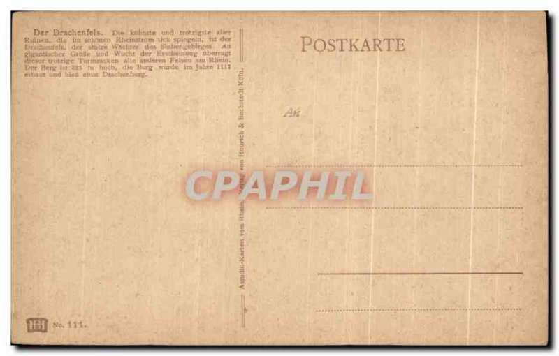 Postcard Old Der Drachenfels Die kuhiaste und die im trotzlgete aher Kuinen