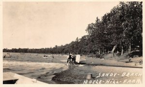 J13/ Lake Independence Minnesota RPPC Postcard Sandy Beach Maple Hill 9