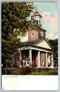 Vintage Georgia Postcard -   St. Paul's Church  Augusta  1909