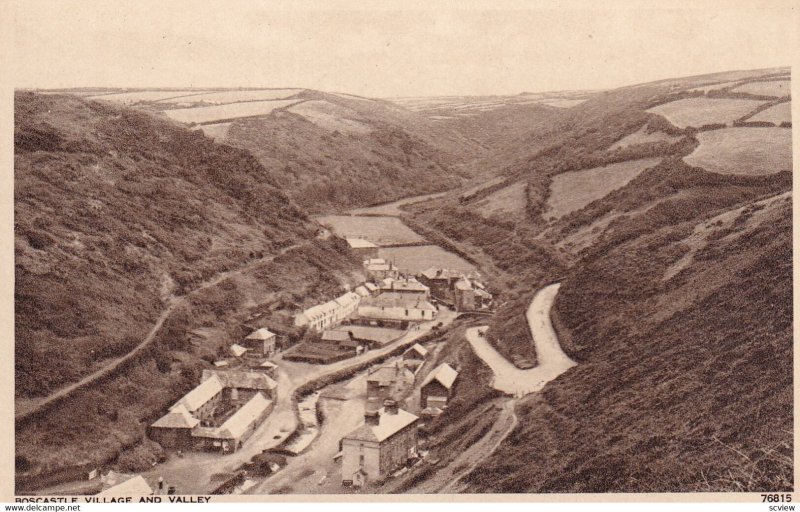 CORNWALL, England, 1930-1950s; Boscastle Village And Valley