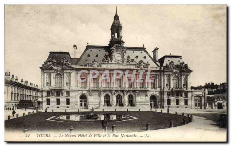 Tours Old Postcard New City Hall and National Street