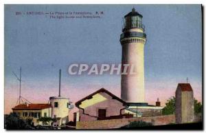 Old Postcard Antibes Lighthouse and Semaphore