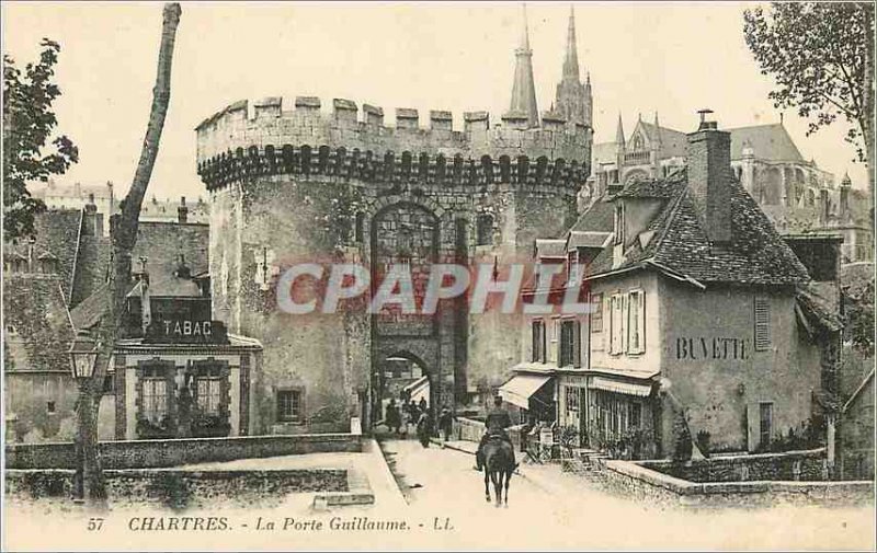 Old Postcard Chartres La Porte Guillaume Buvette