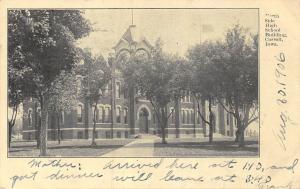 CARROLL IOWA NORTH SIDE HIGH SCHOOL BUILDING POSTCARD 1906 PSMK