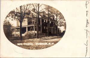 Real Photo Postcard Red Tower in Durham, New Hampshire