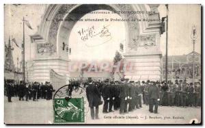 Old Postcard Tourcoing Authorities expect the President of the Republic