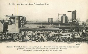 Postcard C-1910 Paris France railway locomotive engine Lille Train 23-11529