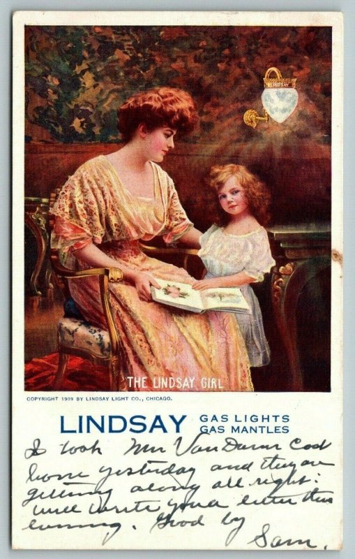 Chicago ILLindsay Light CoLindsay Girl: Victorian Mother Daughter1910 Adv PC