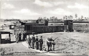 Postcard FL Fort Myers Flexible Gunnery School Students on Skeet Range 1943 V200